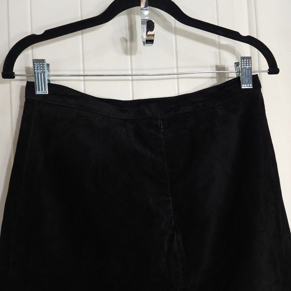 Vintage Rem Garson Pencil Skirt Womens 8 Black Suede Lined Back Slit Zip - Picture 4 of 8